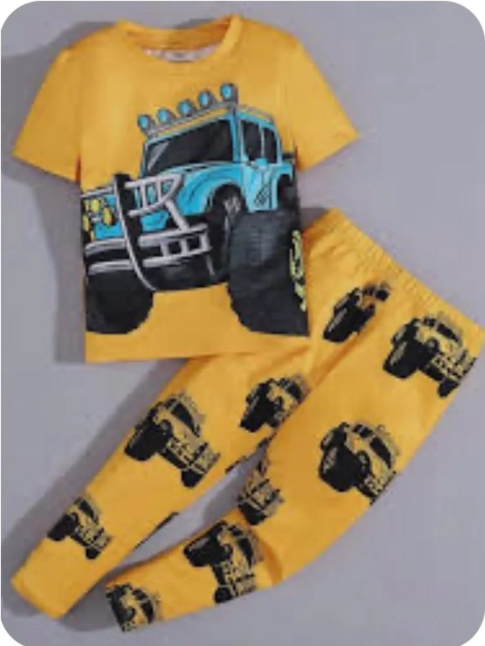 SHEIN Monster Truck 2 piece pajama set size toddler boys 4T